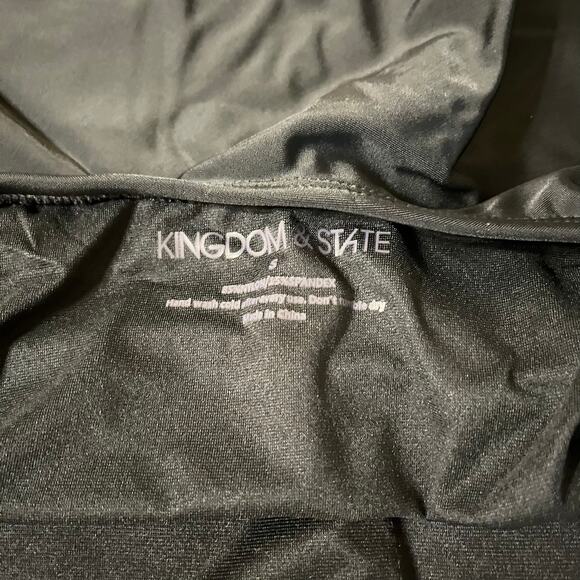 Ruffle Bandeau Bikini Swimsuit Top in Black Size Small - Picture 5 of 5